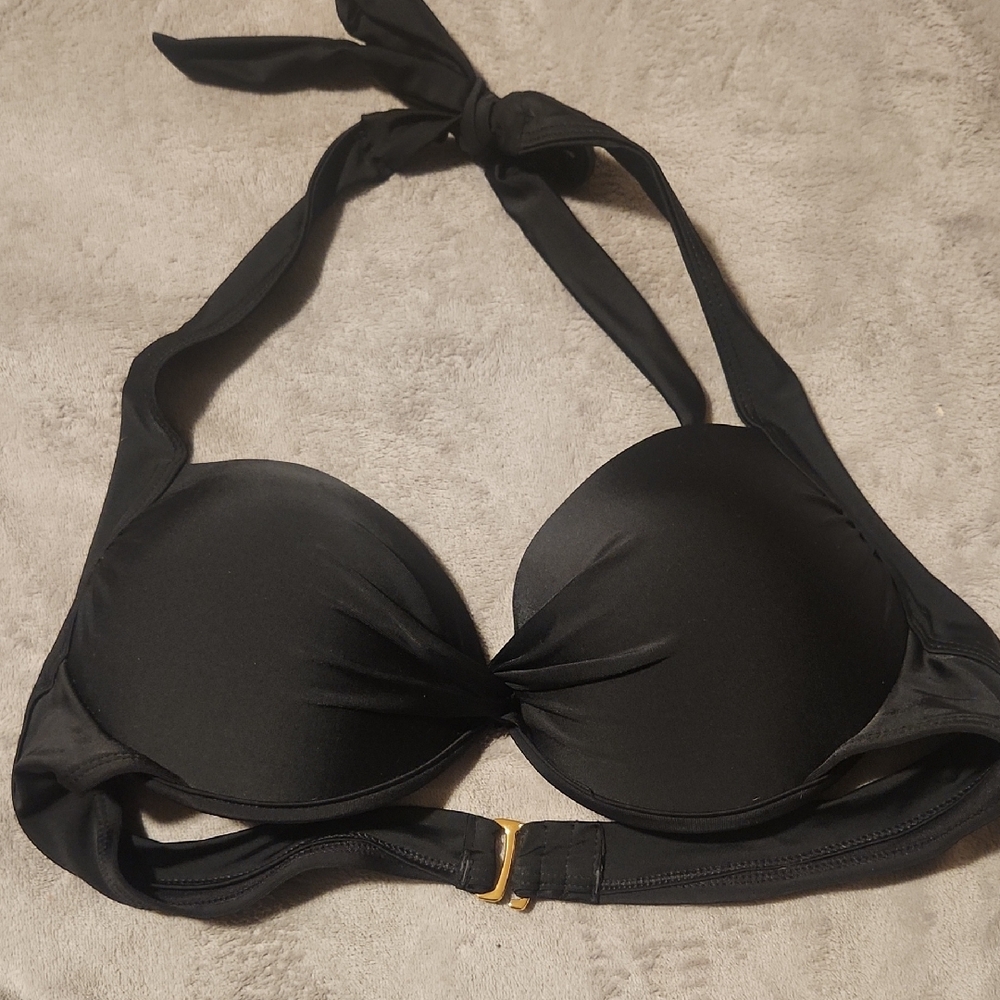 Elegant Black Push Up Halter Bikini Top NWOT
